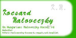 kocsard maloveczky business card